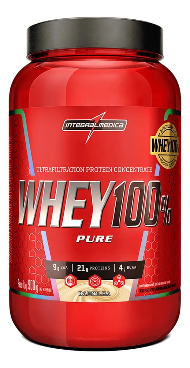 Whey 100% Pure Baunilha 900g Pote - Proteína Pura e Rápida Absorção para Melhor Performance