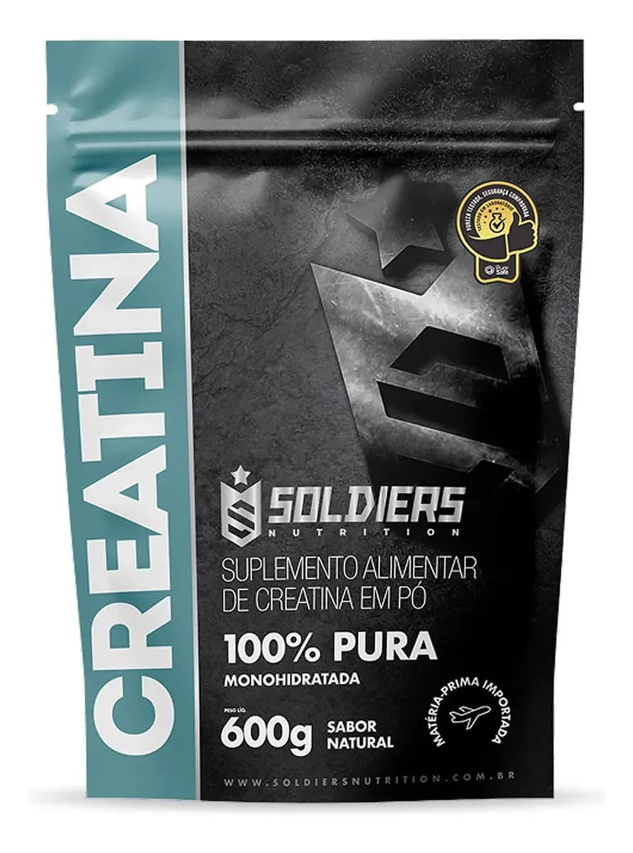 Creatina 600g Suplemento Monohidratada em pó 100% Pura - Soldiers Nutrition