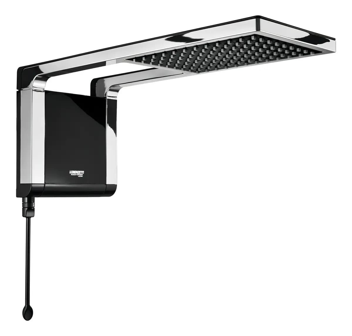 Chuveiro elétrico de parede Lorenzetti Acqua Ultra Storm preto-cromado 7.8kW