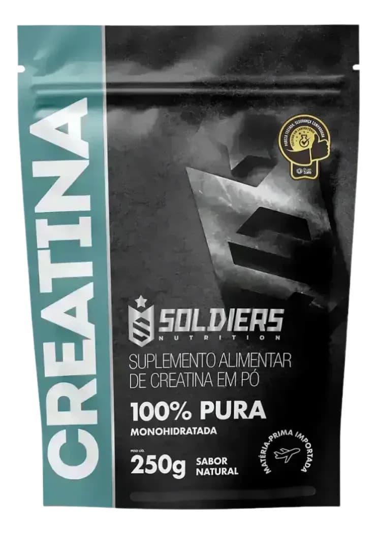 Creatina 250g Suplemento Monohidratada em pó 100% Pura - Soldiers Nutrition