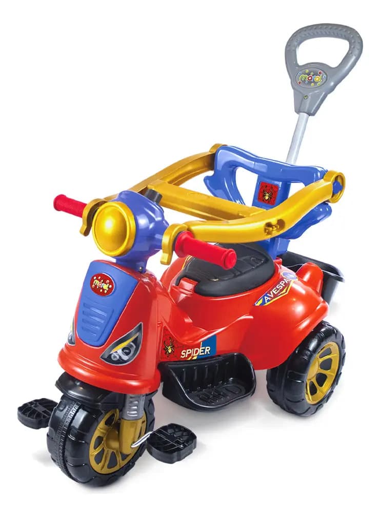 Triciclo Infantil Avespa Carrinho De Passeio Com Empurrador Cor Spider