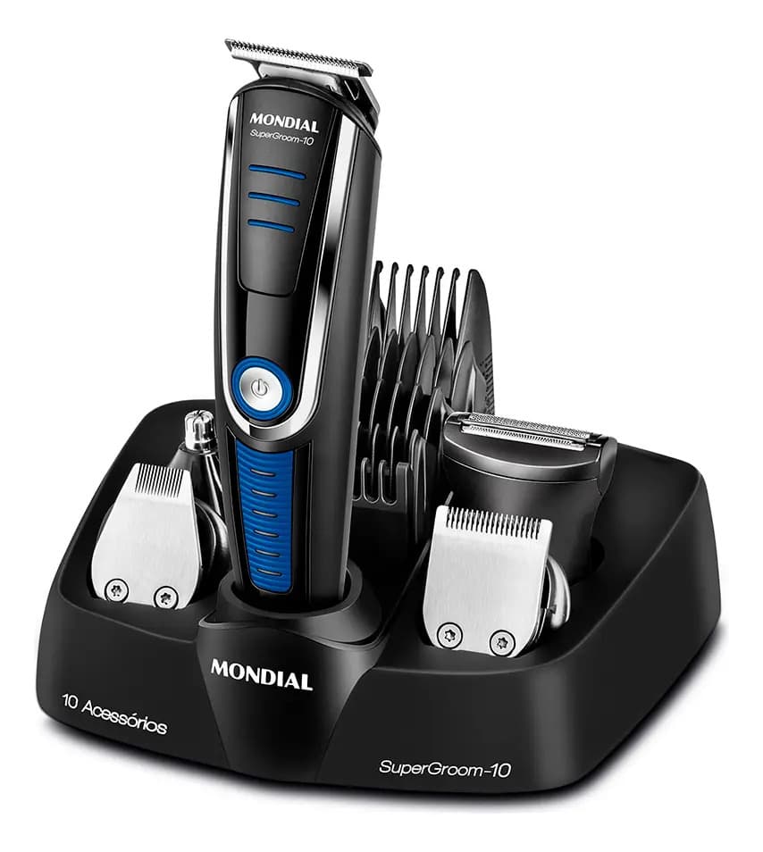 Aparador de Pelos Mondial Super Groom 10 BG-03 6W Bivolt — Completo